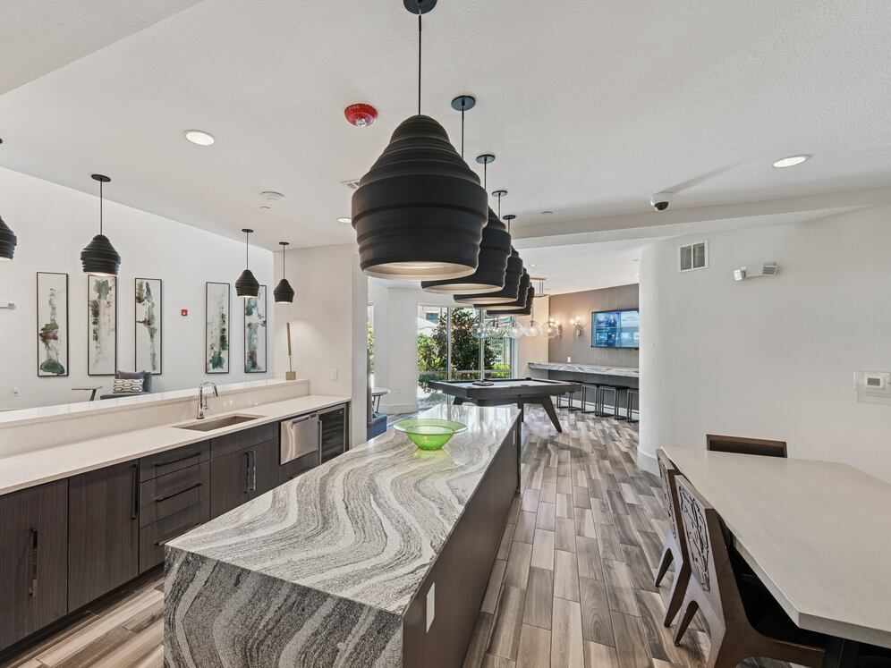 Resident lounge with entertaining kitchen