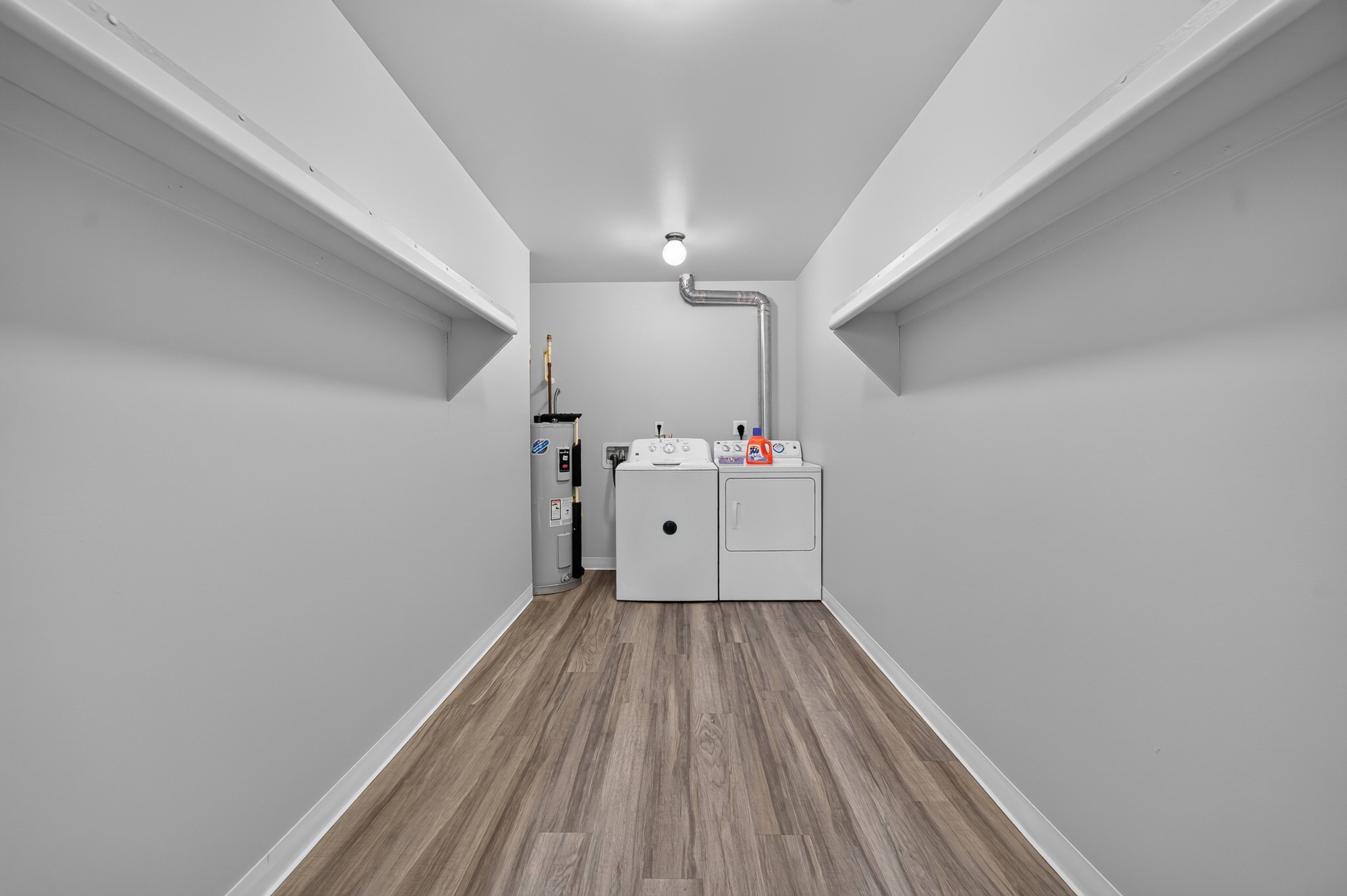 In-unit laundry and ample storage at Woodland Villa Apartments in Westland, MI.