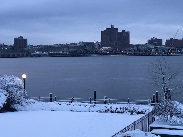 Serene and snowy at Mariner's Landing