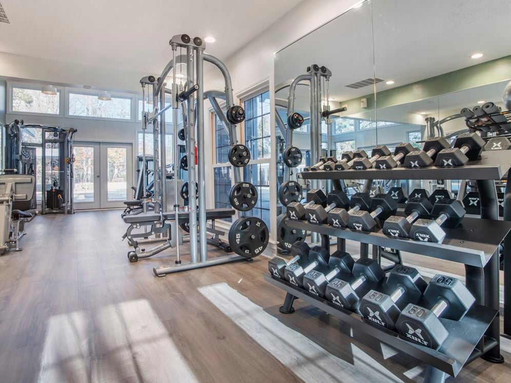 Fitness center with strength equipment