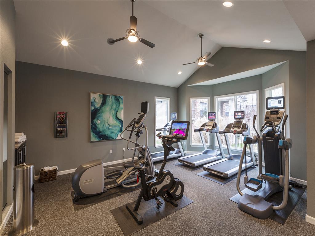 Spacious Fitness Center Featuring Ellipticals, Treadmills, and Stationary Bikes