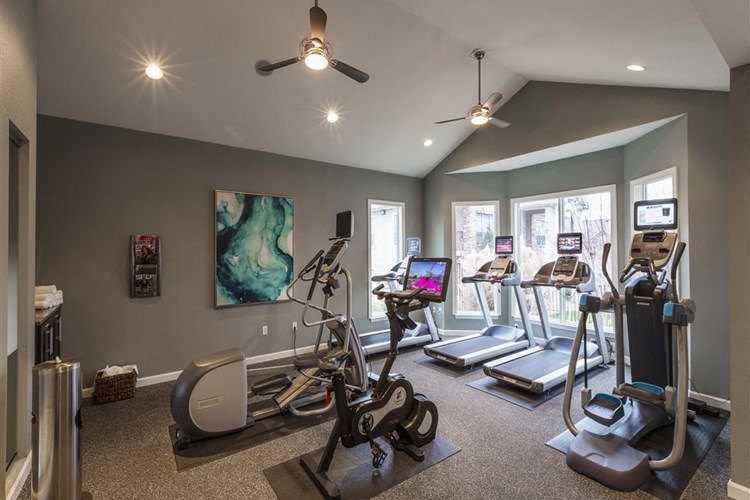 Spacious Fitness Center Featuring Ellipticals, Treadmills, and Stationary Bikes