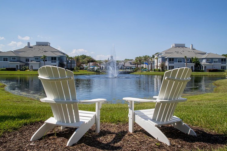 Sit by the lake in one of our many Adirondack chairs and take in the beautiful lake views. 
