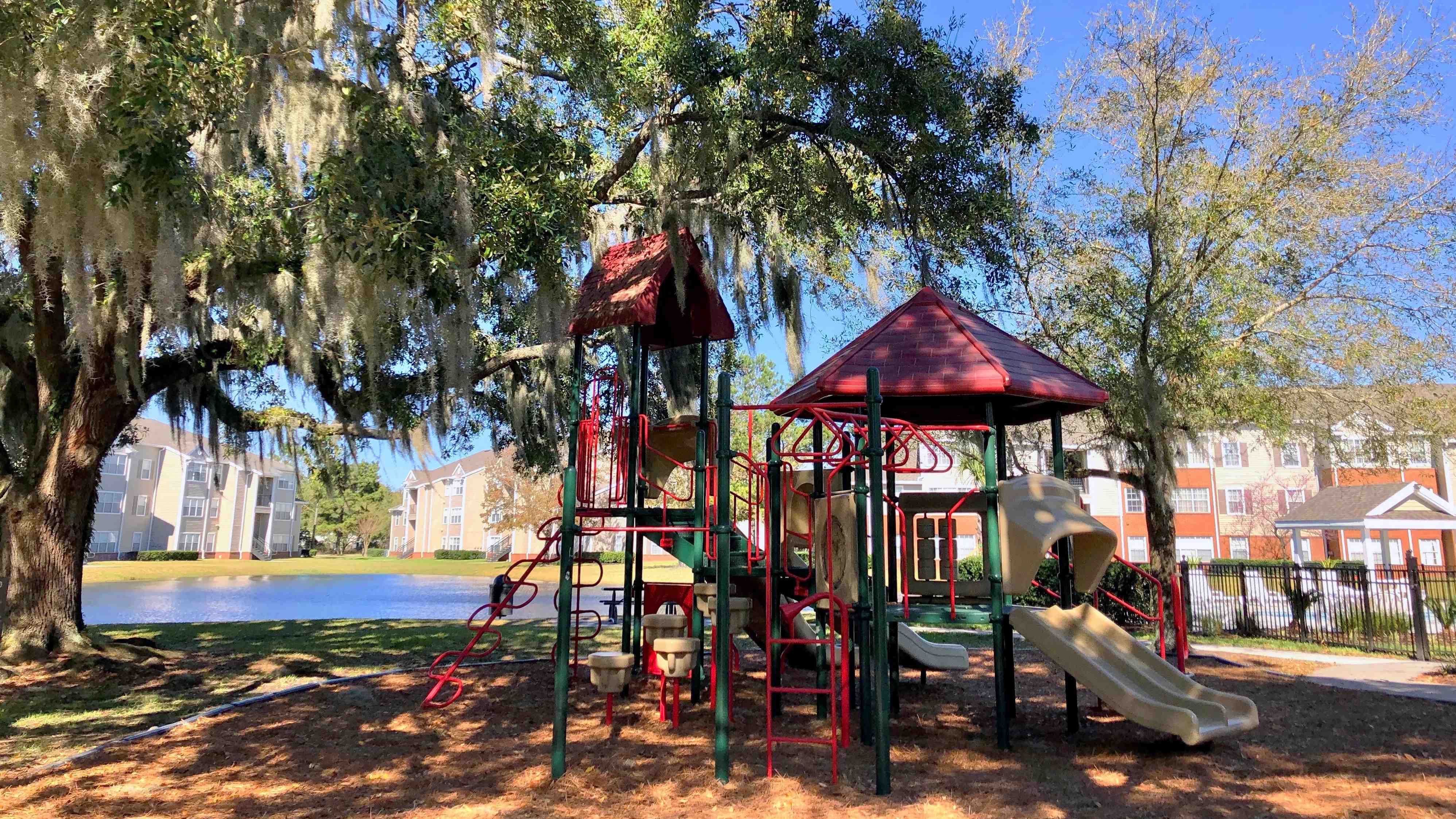 Discover boundless fun at Eagle's Pointe with our vibrant on-site playground. It's not just a playground; it's a place where your little ones create unforgettable memories.