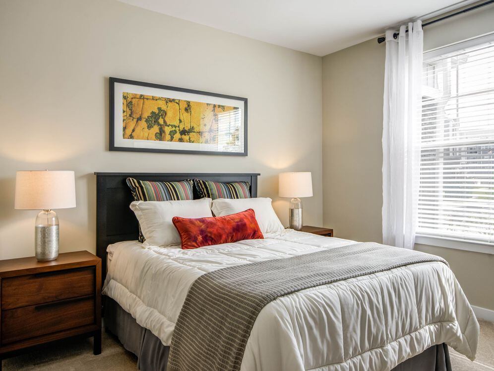 Bedroom with carpeted flooring