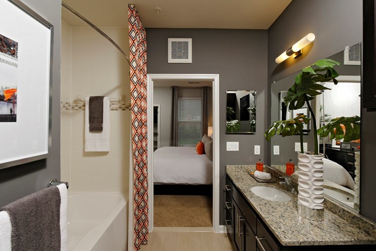 Bathrooms with Maple Cabinets and Granite Countertops