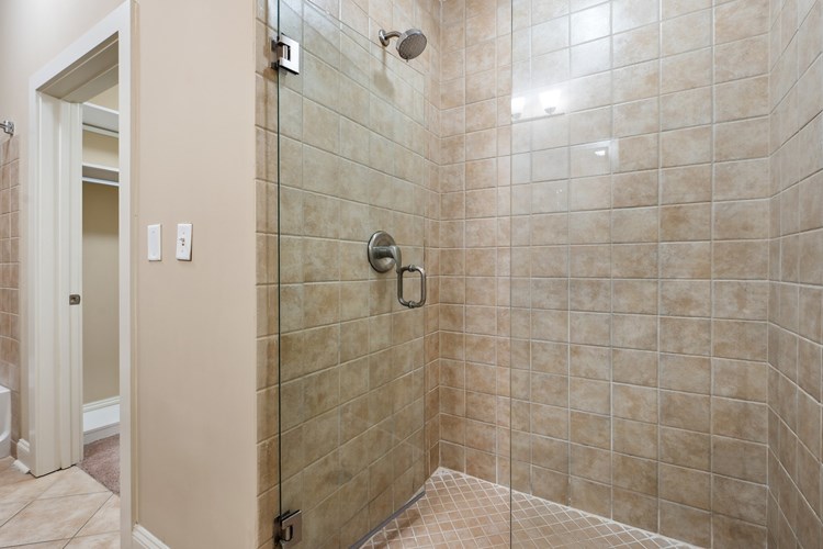 Upgraded bathrooms with walk-in shower