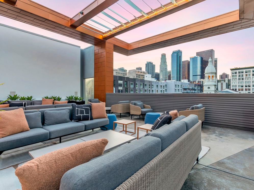 Rooftop with city view