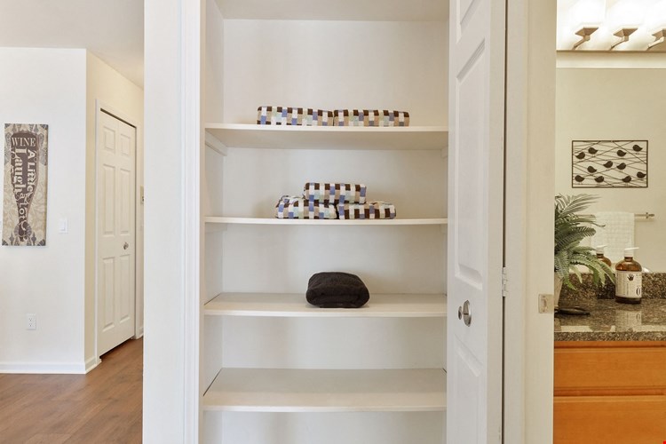 Linen Closet at Lakeside Village Apartments Clinton Township Michigan