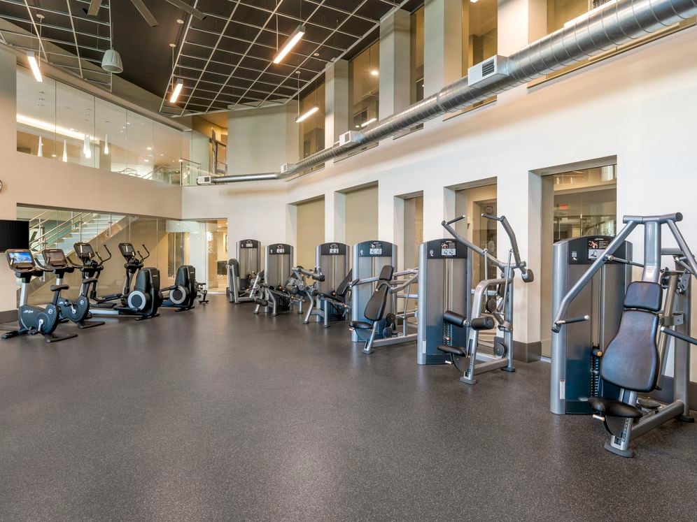 Fitness center with strength and cardio equipment