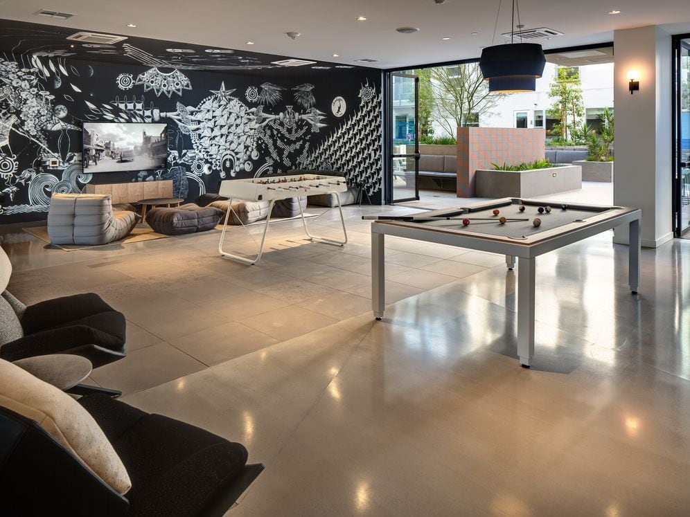 Chill lounge with gaming and lounge seating