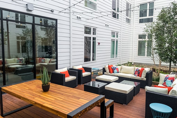 Community Zen Garden located on the first floor