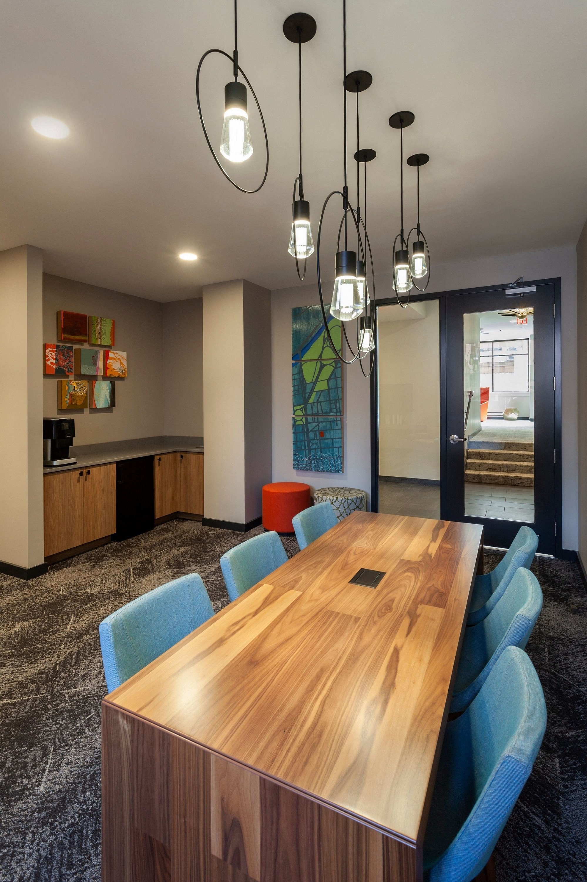 Resident library with conference work station