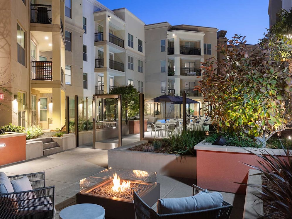 Phase II Courtyard with lounge seating and fire pit