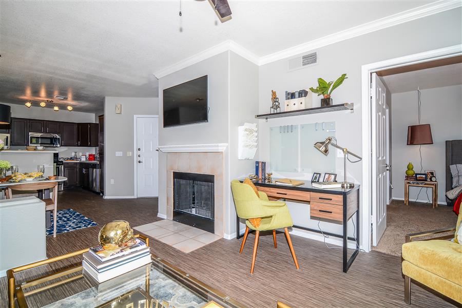 Living Room with Fireplace