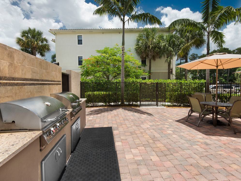 Barbecue grills and dining area