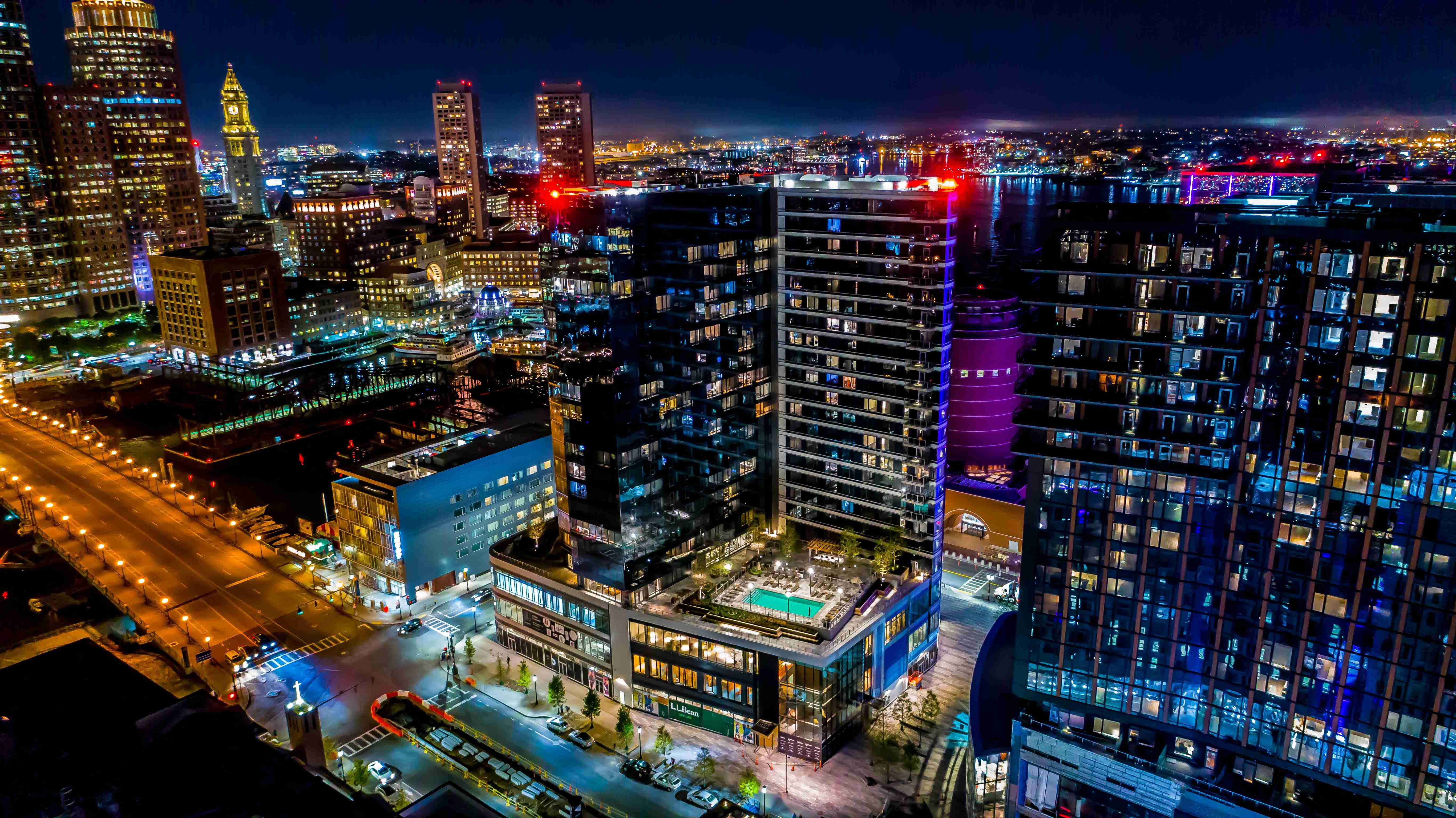 Aerial The Benjamin at Night