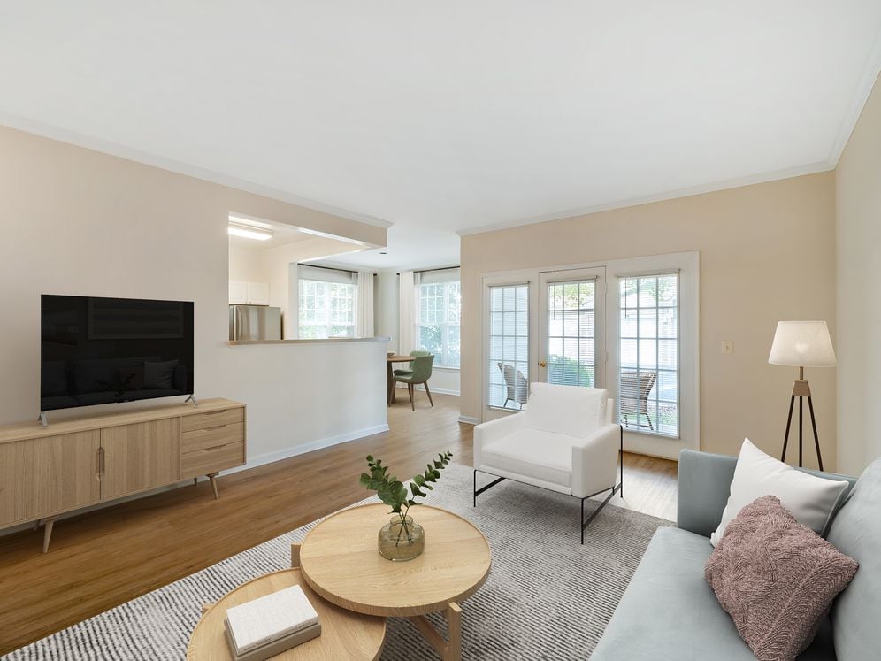 Classic Package II living room with hard surface flooring