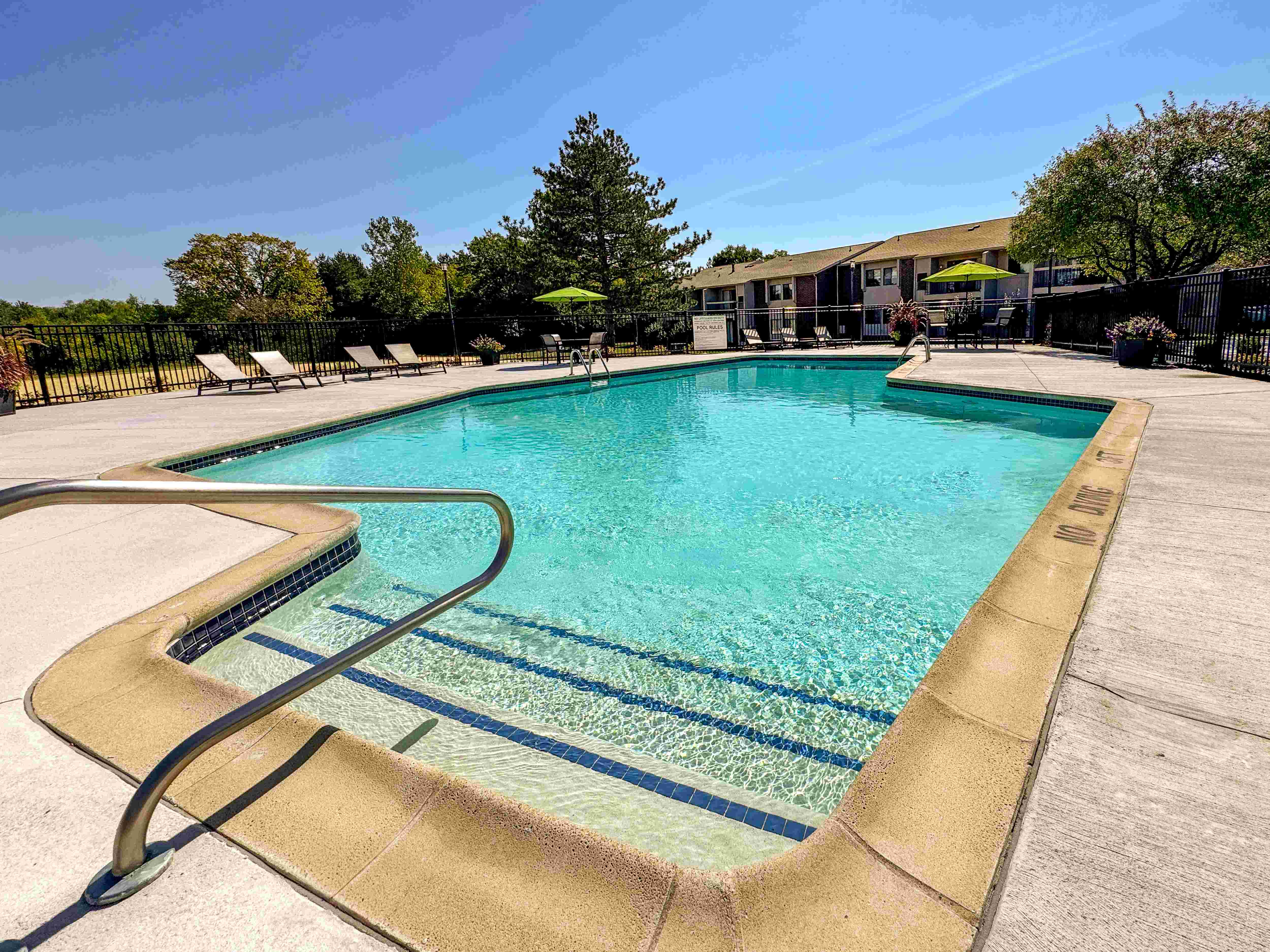 Heated pool at Three Oaks Apartments in Troy, MI