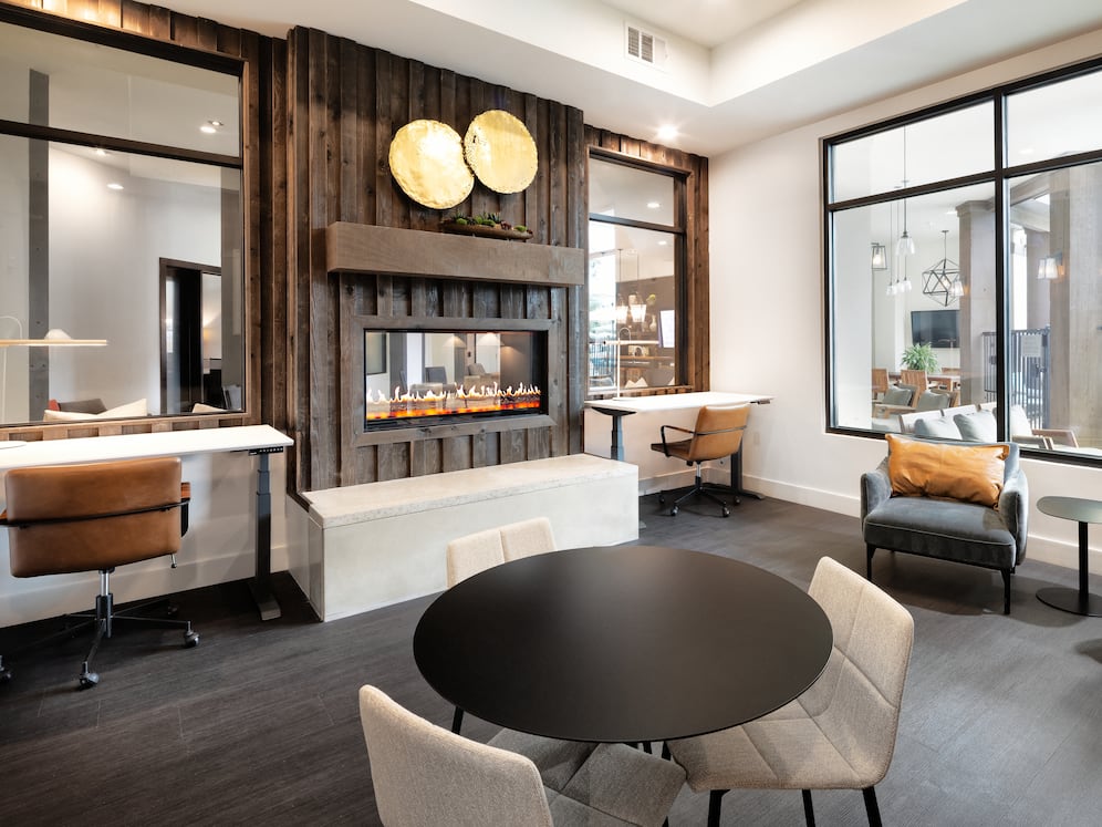 Lounge with fireplace