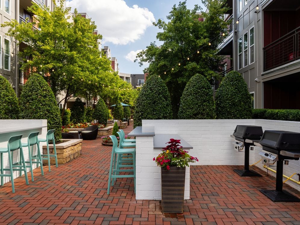 Courtyard with grill area