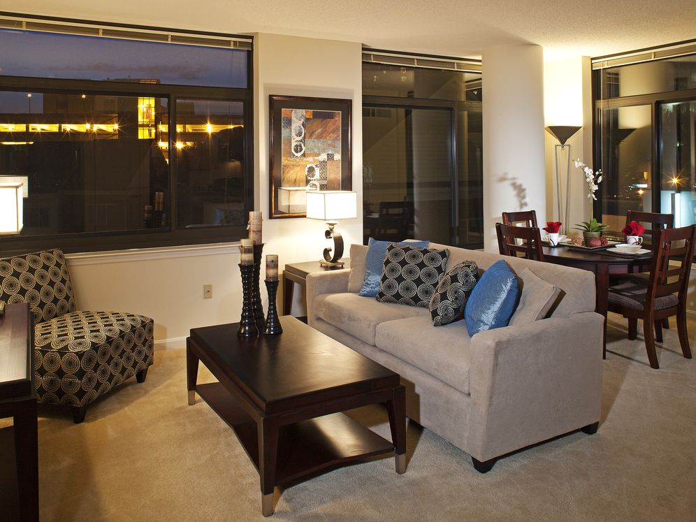 Living and dining area with hard surface flooring