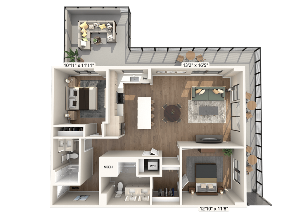 Upgrade Collection I | Two-Bedroom, Two-Bath (1,213 sq ft) B10