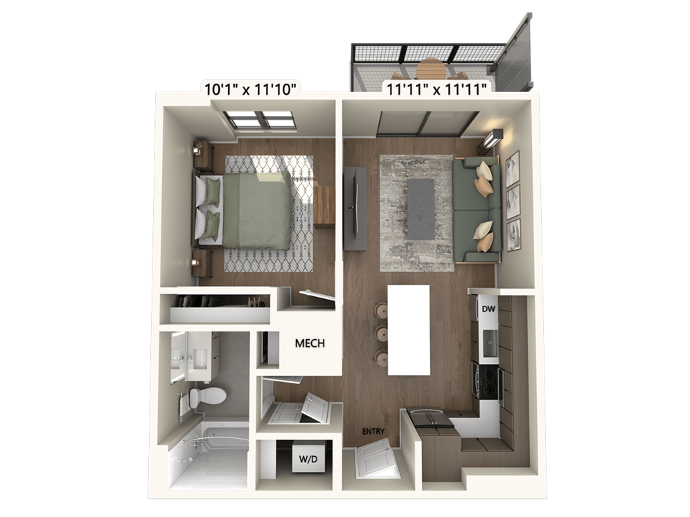 Upgrade Collection II | One-Bedroom, One-Bath (618 sq ft) A1