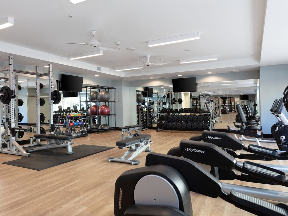 Fitness center with cardio and strength equipment