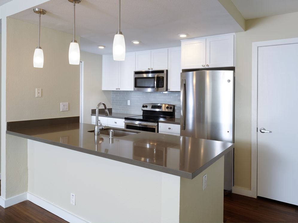 Kitchens With Quartz Countertops Tile Back Splash And Stainless Steel Appliances