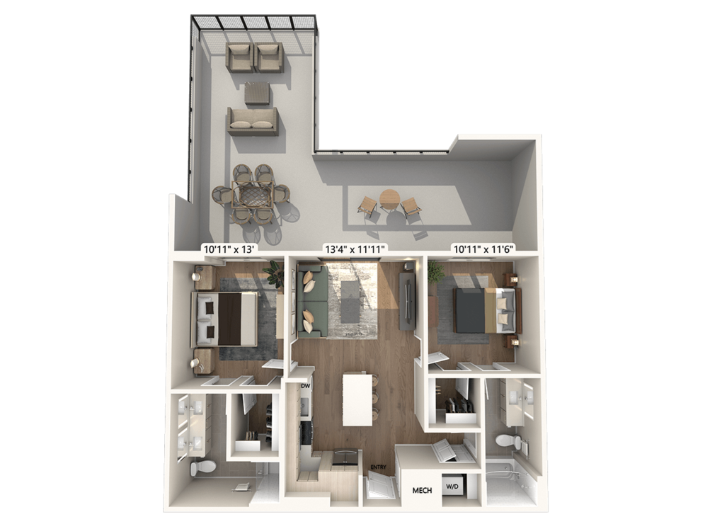 Upgrade Collection I | Two-Bedroom, Two-Bath (950 sq ft) B1