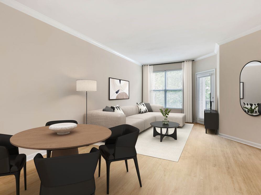 Classic I living and dining area with hard surface flooring