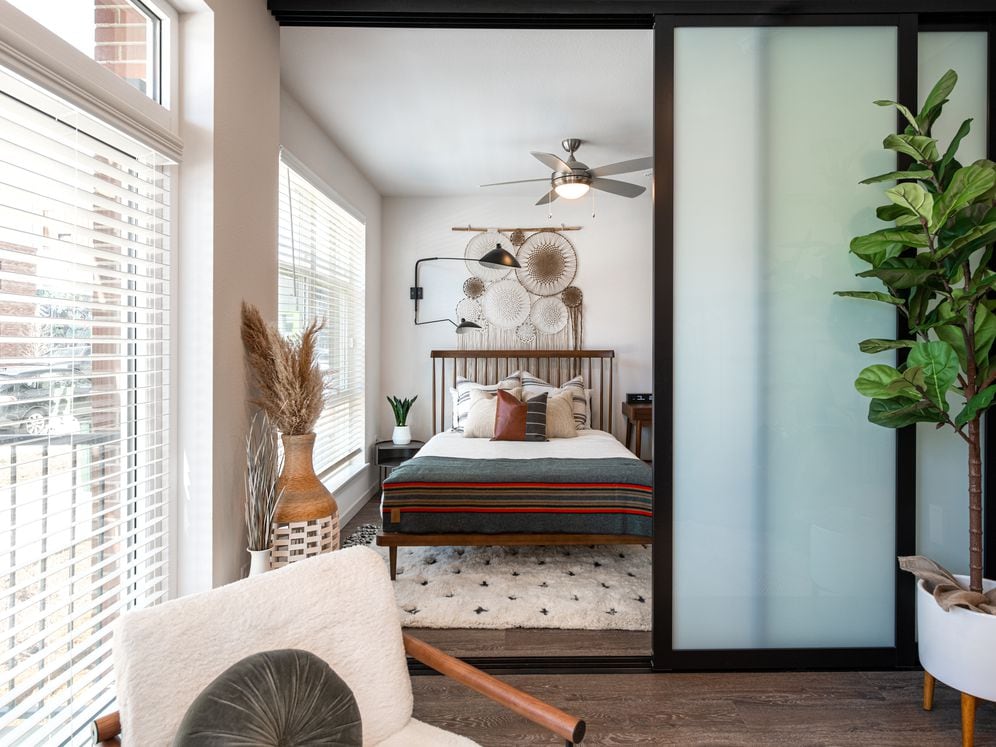 Bedroom with Sliding Barn Door