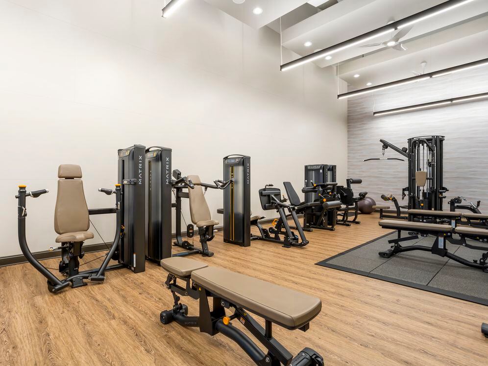 Fitness center with strength equipment
