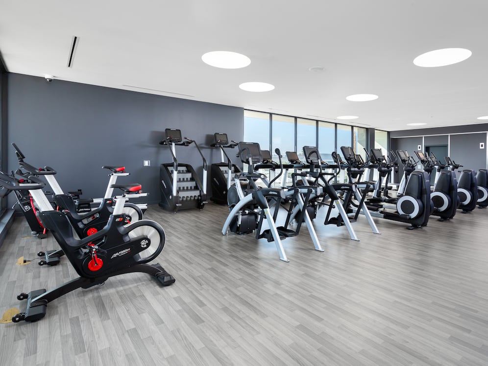 Fitness center with cardio machines