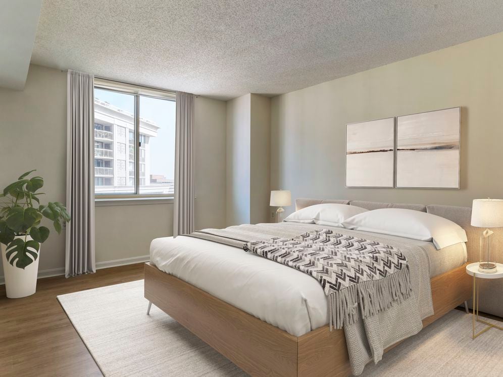 Renovated Package I bedroom with hard surface flooring