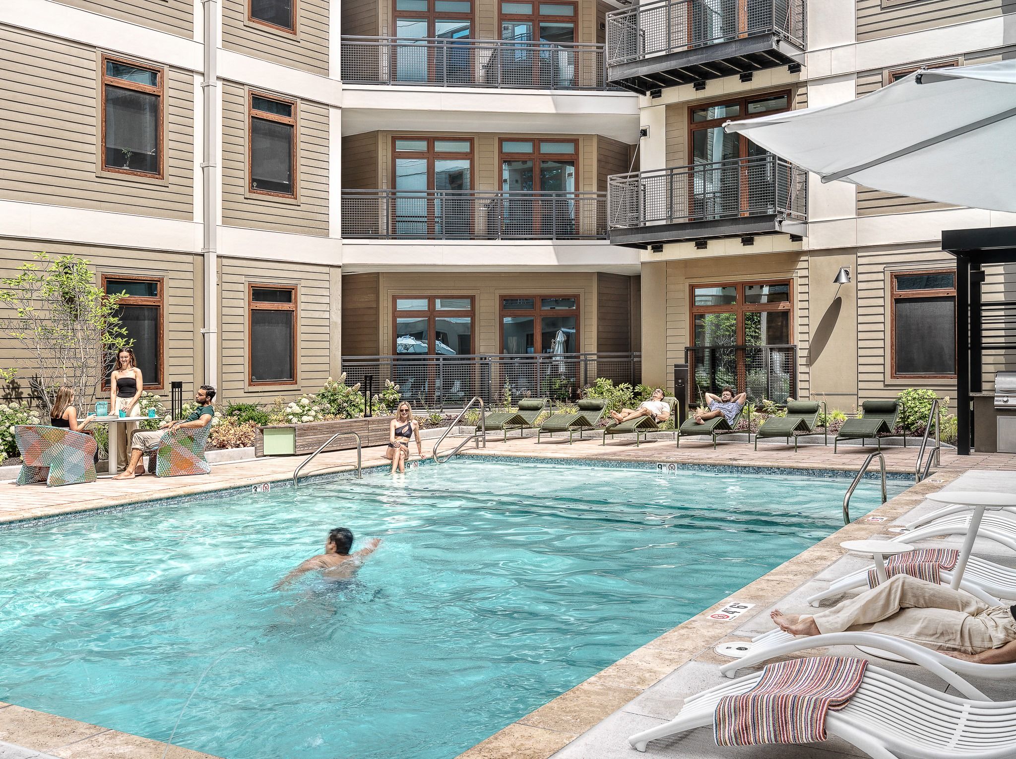 Pool with People