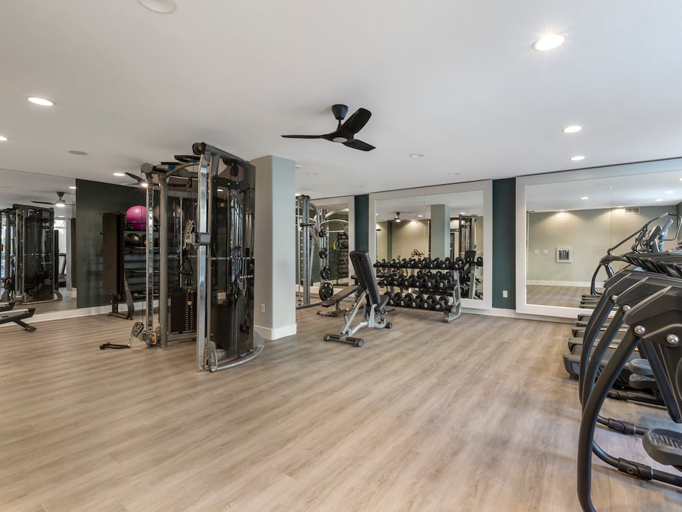 Fitness center with strength and cardio equipment