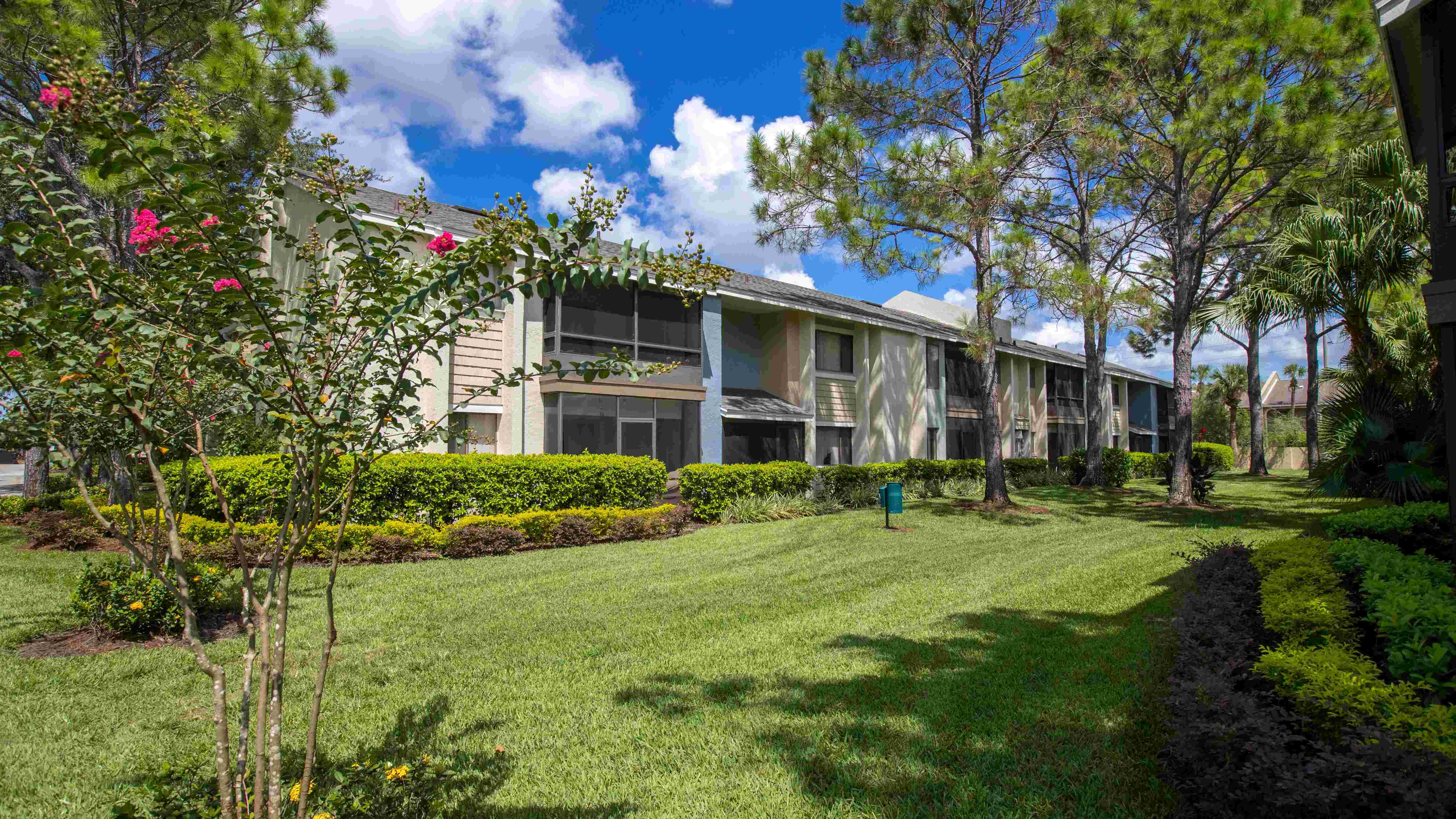 You will be welcomed home with freshly painted buildings and lush landscaping.