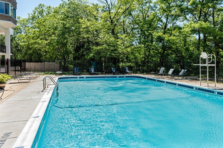 Outdoor pool and furnished sundeck