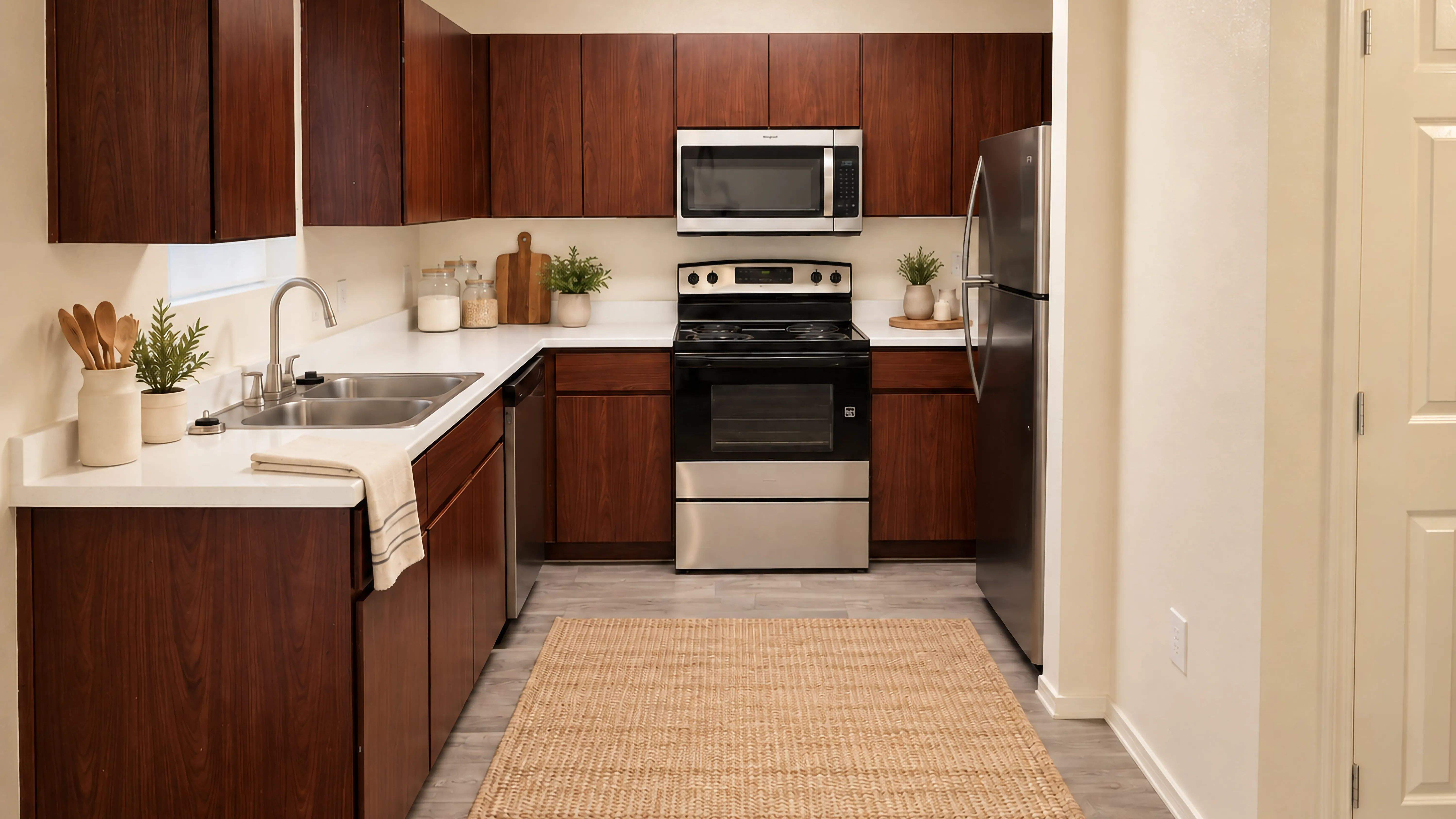From everyday meals to entertaining at home, enjoy a thoughtfully designed kitchen featuring abundant cabinetry, spacious countertops, and stainless-steel appliances to make cooking and meal prep a breeze.