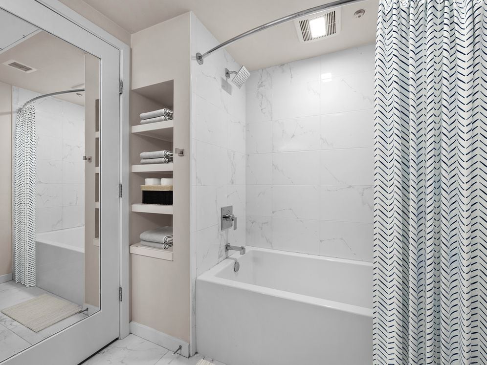 Baths with soaking tub and hard surface flooring