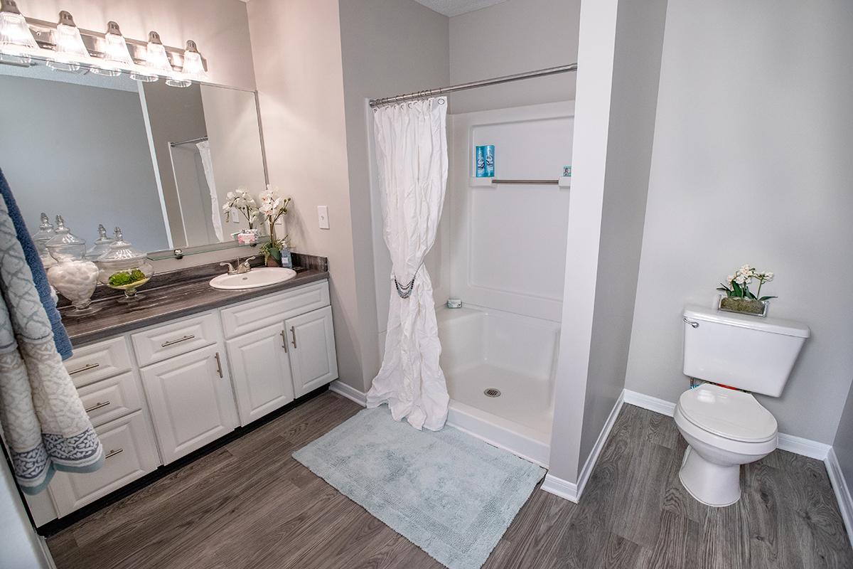 Select apartment homes feature walk-in showers. 