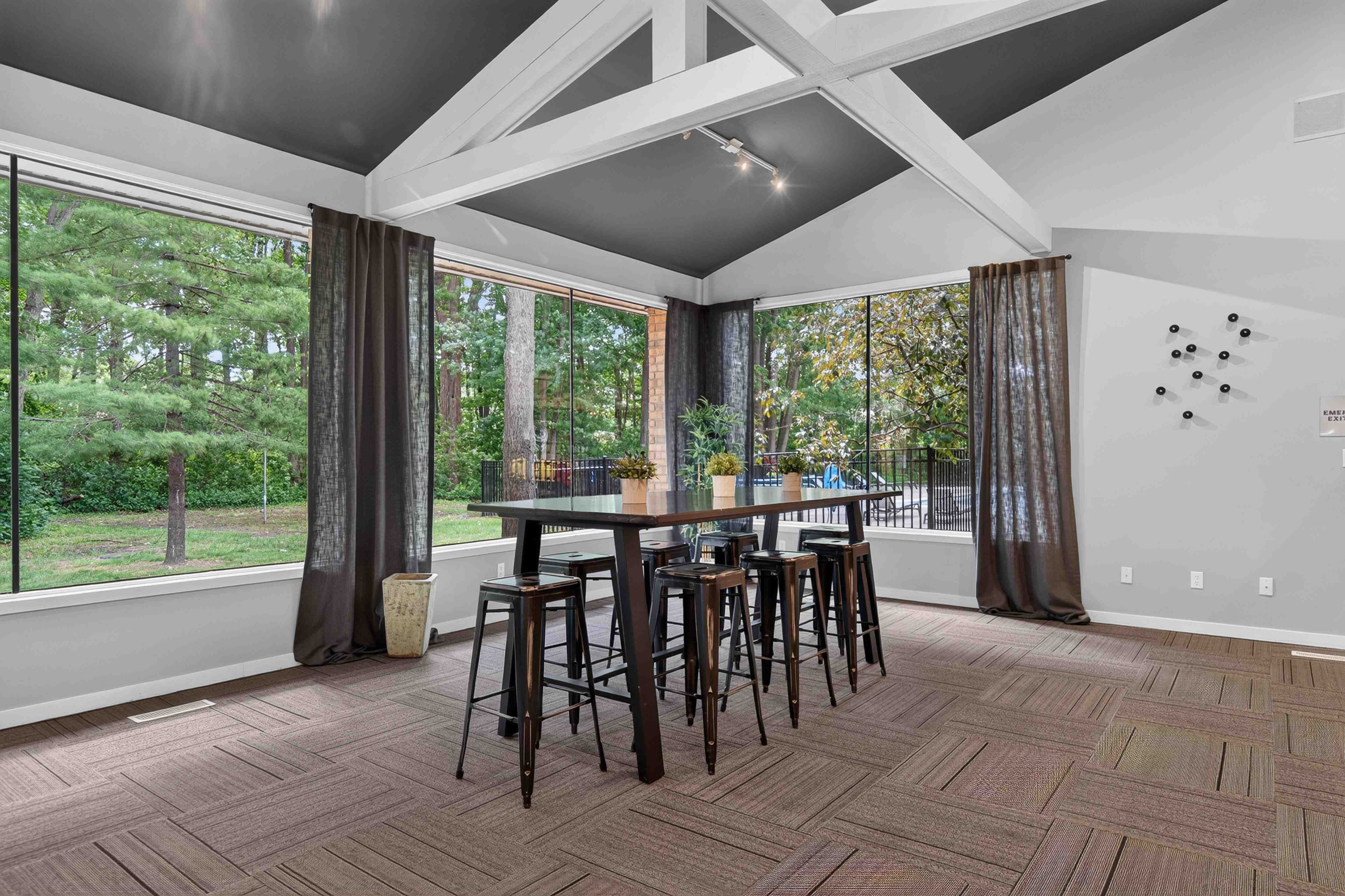 Spacious resident clubhouse at Eastwood Village Apartments in Clinton Township, MI.