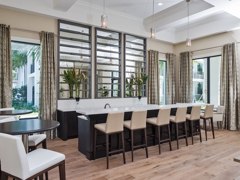 Resident lounge with entertaining kitchen