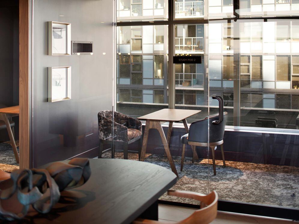 Resident lounge with study pods