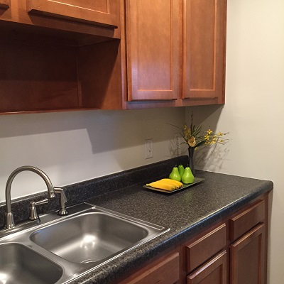 Brand New Maple Cabinets and Granite-Like Counters