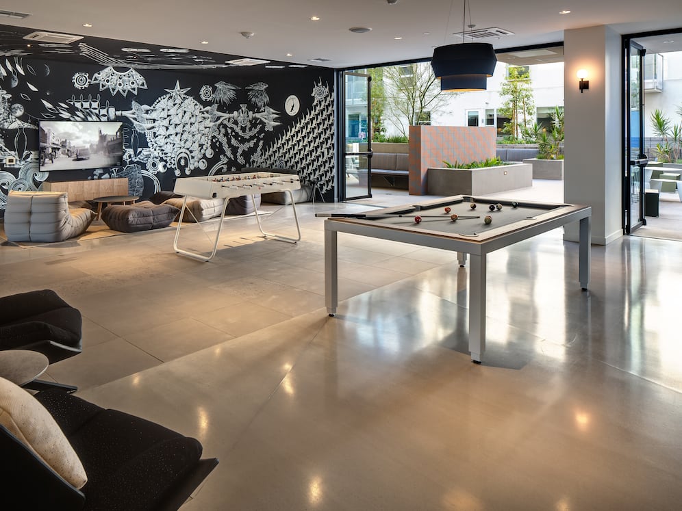 Chill lounge with gaming and lounge seating