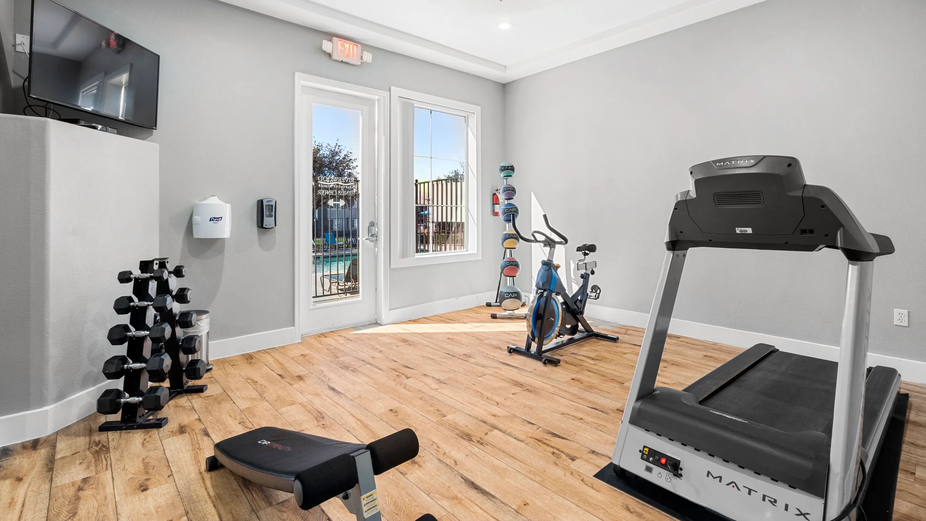 Sculpt your strength with free weights and medicine balls in our fitness center, where every lift empowers and tones. 