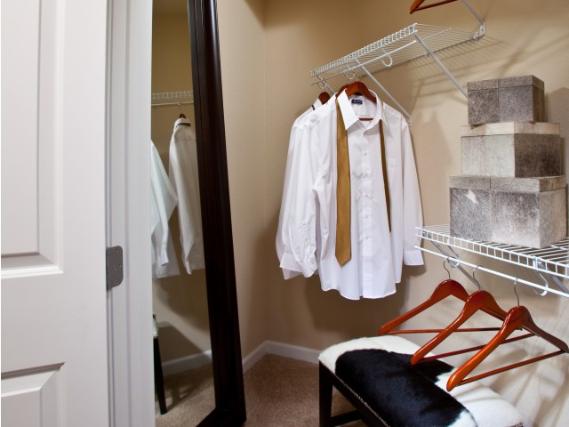 Large walk in closets give you plenty of room for your wardrobe
